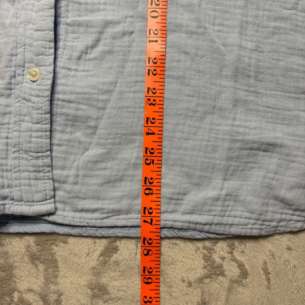 J Crew Cotton Gauze Button Down Shirt Womens XXL Blue‎ Preppy Coastal Minimalist - Picture 6 of 7